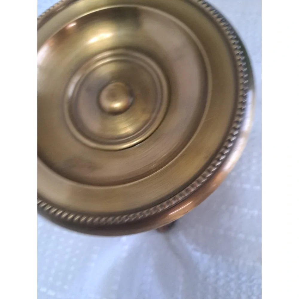 Antique Bronze Cup Louis XVI Style 19 Century 3 Legs Candle Holder‎ 7 X 6 Inches